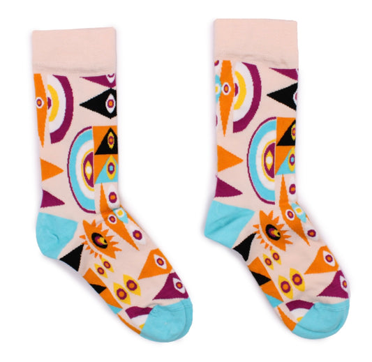 Hop Hare Bamboo Socks - Psychedelic Evil Eye